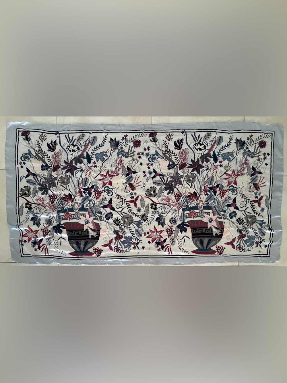 Silk Floral Silk Scarf